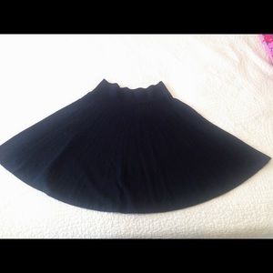Black Sweater Knit Skater Skirt by Talbots